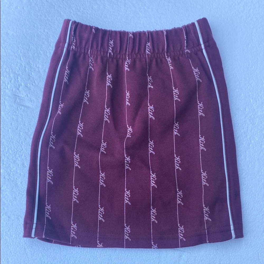 Kith Girls Burgundy Skirt with White Stripe